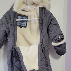 Nordstrom Gray Quilted Jacket with Cream Lining